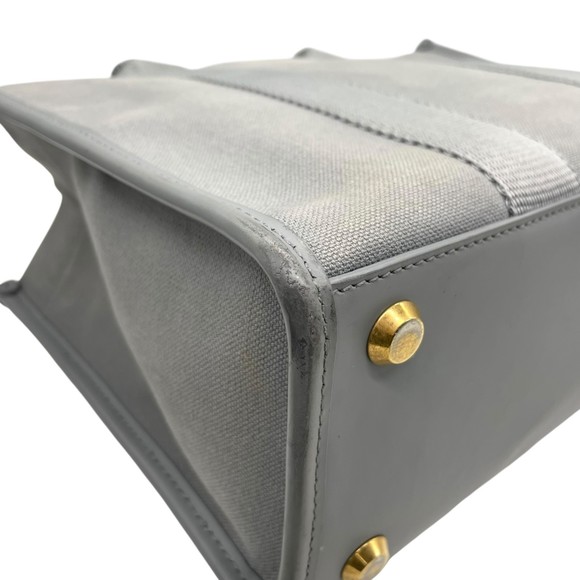 BALENCIAGA Hardware Small Tote Bag/Shoulder Bag, Gray Canvas and Leather with... - Picture 12 of 16